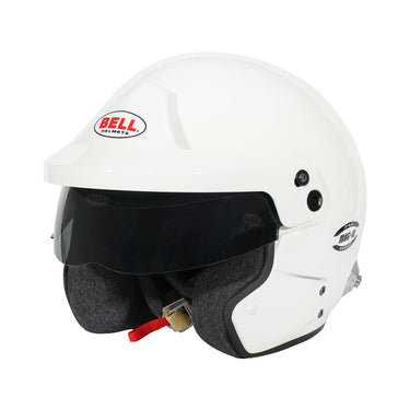 Bell Mag-10 Pro white open face racing helmet front angle view